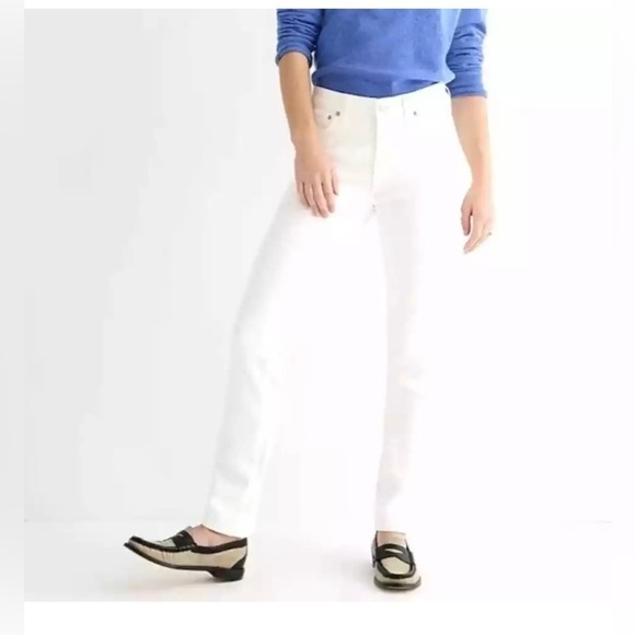 J. Crew Women's High Rise 9" Vintage Straight Leg Denim Jeans Size 34 White NWT - Picture 1 of 11